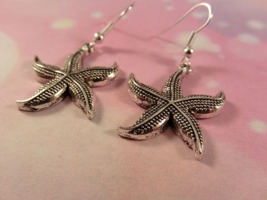 Preview: Seestern Ohrringe Vintage Optik sea star starfish